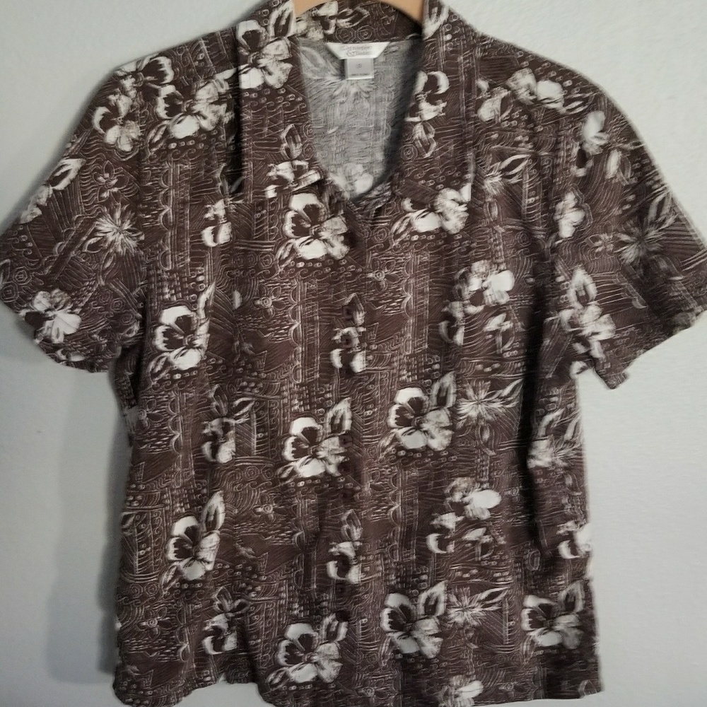 Christopher & Banks brown casual shirt (C0057)